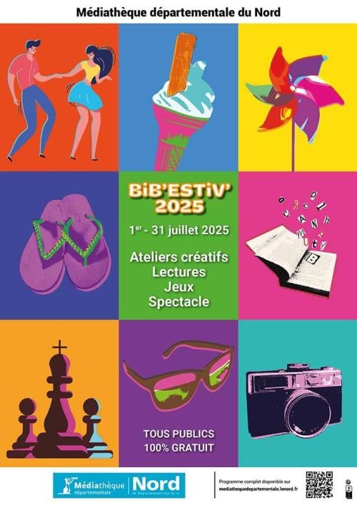 Bib'Estiv' 2025 du 1er au 31 juillet 2025 : ateliers créatifs, lectures, jeux, spectacle 