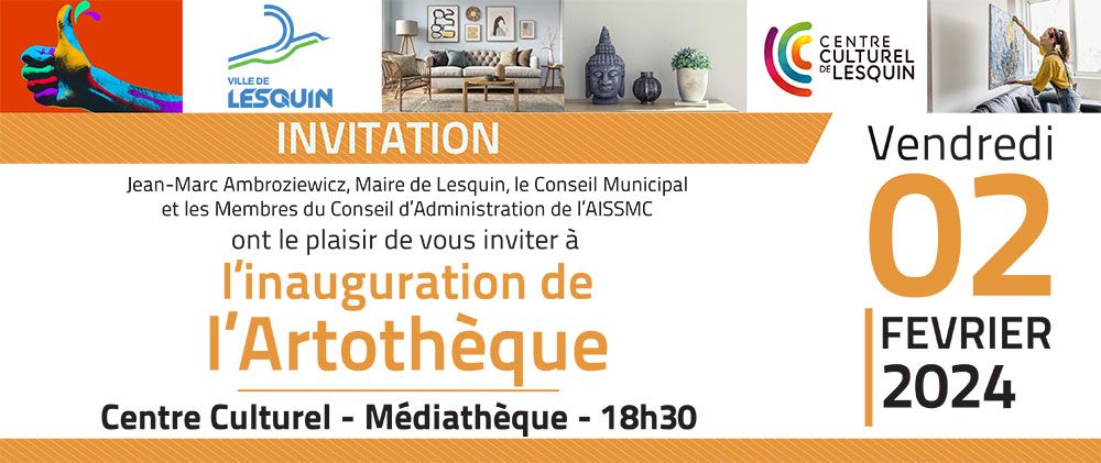 Invitation à l'inauguration de l'artothèque de Lesquin